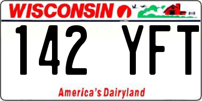 WI license plate 142YFT