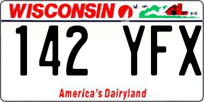 WI license plate 142YFX