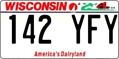 WI license plate 142YFY