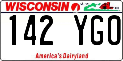 WI license plate 142YGO