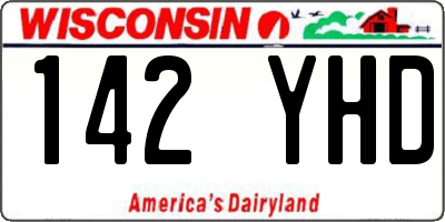 WI license plate 142YHD