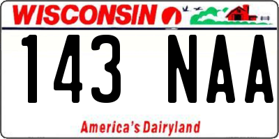 WI license plate 143NAA