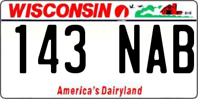 WI license plate 143NAB