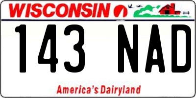 WI license plate 143NAD