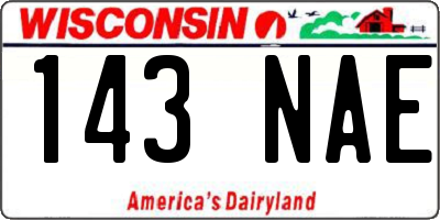 WI license plate 143NAE