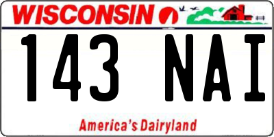 WI license plate 143NAI