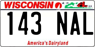 WI license plate 143NAL