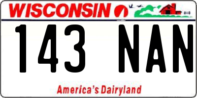 WI license plate 143NAN
