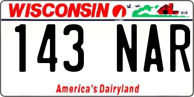 WI license plate 143NAR