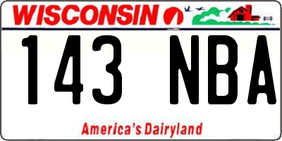 WI license plate 143NBA