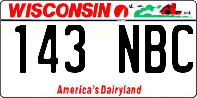 WI license plate 143NBC