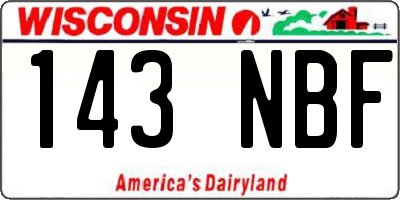 WI license plate 143NBF