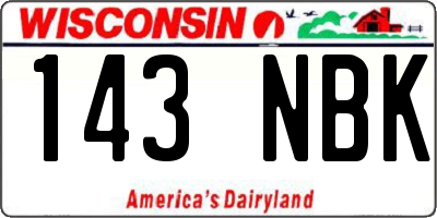 WI license plate 143NBK
