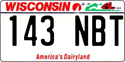 WI license plate 143NBT