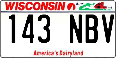 WI license plate 143NBV