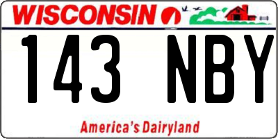 WI license plate 143NBY