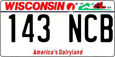 WI license plate 143NCB