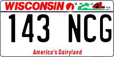 WI license plate 143NCG