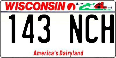WI license plate 143NCH