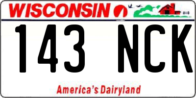 WI license plate 143NCK