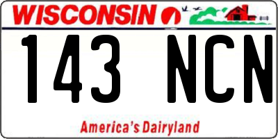 WI license plate 143NCN