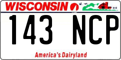 WI license plate 143NCP