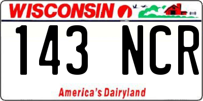 WI license plate 143NCR