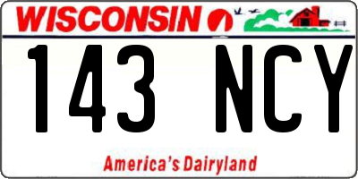 WI license plate 143NCY