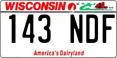 WI license plate 143NDF