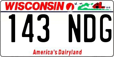 WI license plate 143NDG