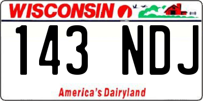 WI license plate 143NDJ