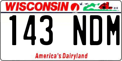 WI license plate 143NDM