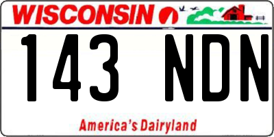 WI license plate 143NDN