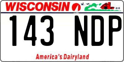 WI license plate 143NDP