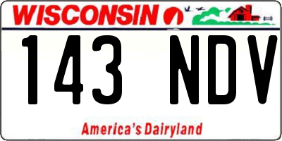 WI license plate 143NDV