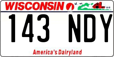 WI license plate 143NDY