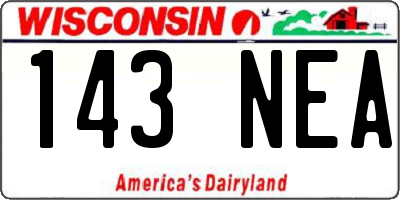 WI license plate 143NEA