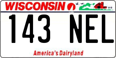 WI license plate 143NEL