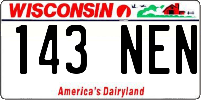 WI license plate 143NEN