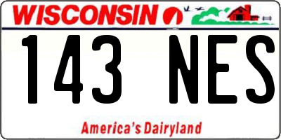 WI license plate 143NES