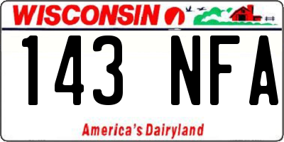 WI license plate 143NFA