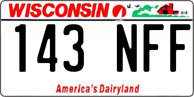 WI license plate 143NFF
