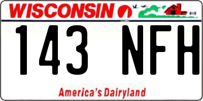 WI license plate 143NFH