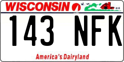 WI license plate 143NFK