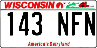 WI license plate 143NFN