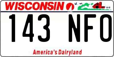 WI license plate 143NFO