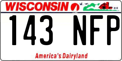 WI license plate 143NFP
