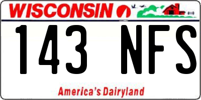WI license plate 143NFS