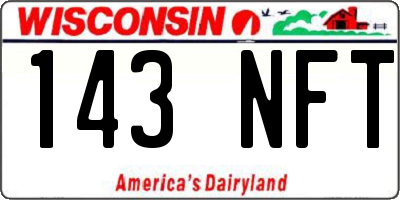 WI license plate 143NFT
