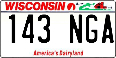 WI license plate 143NGA
